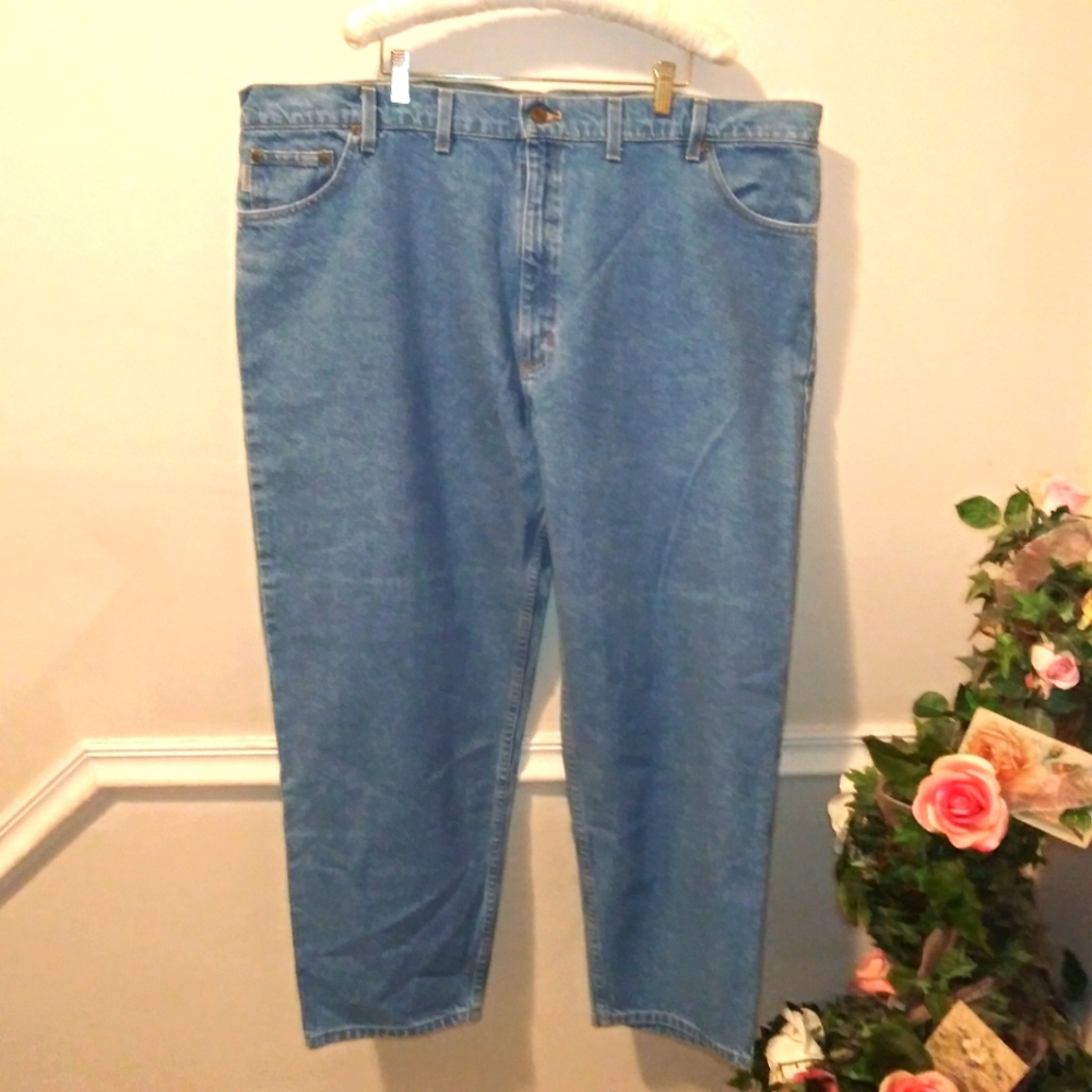 Carhartt 46 x 30 Relaxed Fit 100% Cotton Lighter Wash Jeans